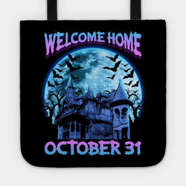 Halloween Hunted House Spooky Welcome Home Tote by creative