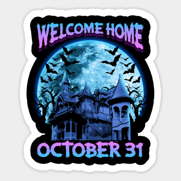 Halloween Hunted House Spooky Welcome Home Magnet by creative