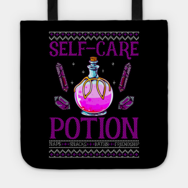 Halloween Self-Care Potion Funny Ugly Sweater Style Tote by creative