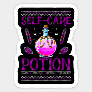 Halloween Self-Care Potion Funny Ugly Sweater Style Sticker