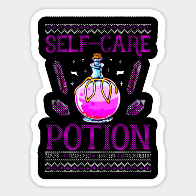Halloween Self-Care Potion Funny Ugly Sweater Style Magnet by creative
