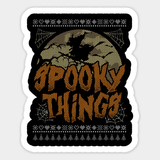 Spooky Things Halloween Witch Funny Ugly Sweater Style Magnet by creative