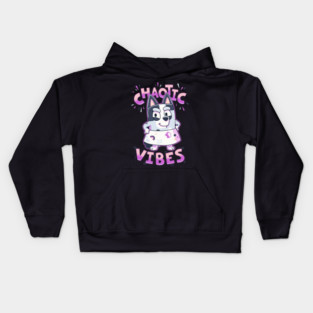 Chaotic Vibes Muffin Heeler // Bingo Bandit Chilli Stripe Kids Hoodie