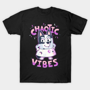 Chaotic Vibes Muffin Heeler // Bingo Bandit Chilli Stripe T-Shirt