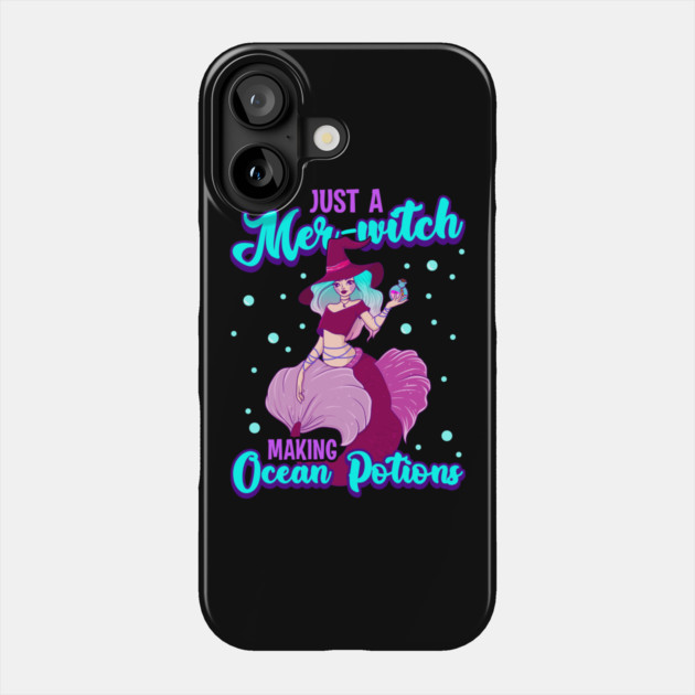 Mer-witch Halloween Witch Mermaid with Sea Potion Phone Case by creative