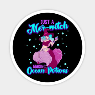 Mer-witch Halloween Witch Mermaid with Sea Potion Magnet