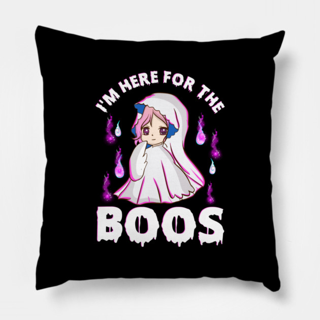 I'm just here for the boos Funny Halloween Pillow by creative