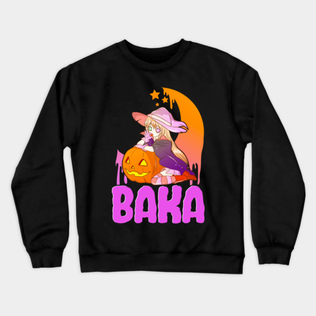 Baka Halloween Witch Anime Manga Gift Crewneck Sweatshirt by creative