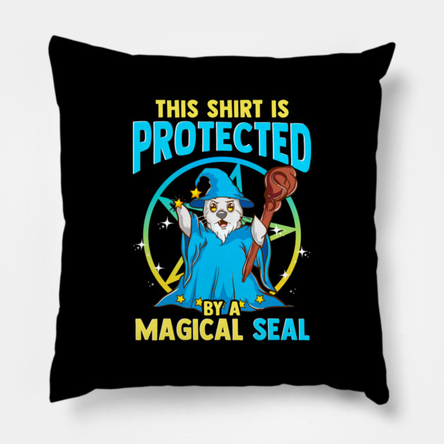 This Shirt is Protected by a Magical Seal Funny Halloween Pillow by creative