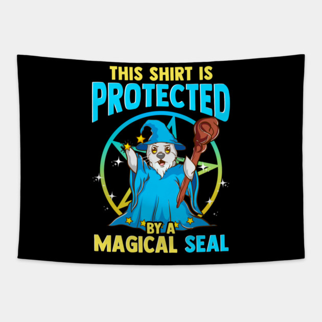 This Shirt is Protected by a Magical Seal Funny Halloween Tapestry by creative