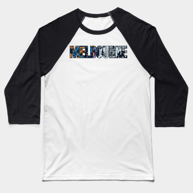 Melbourne Laneway Graffiti Baseball T-Shirt by Timeless Chaos