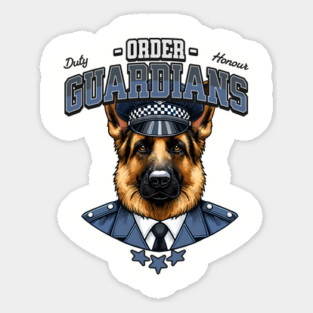 Order Guardian, Dog in Police Uniform Sticker