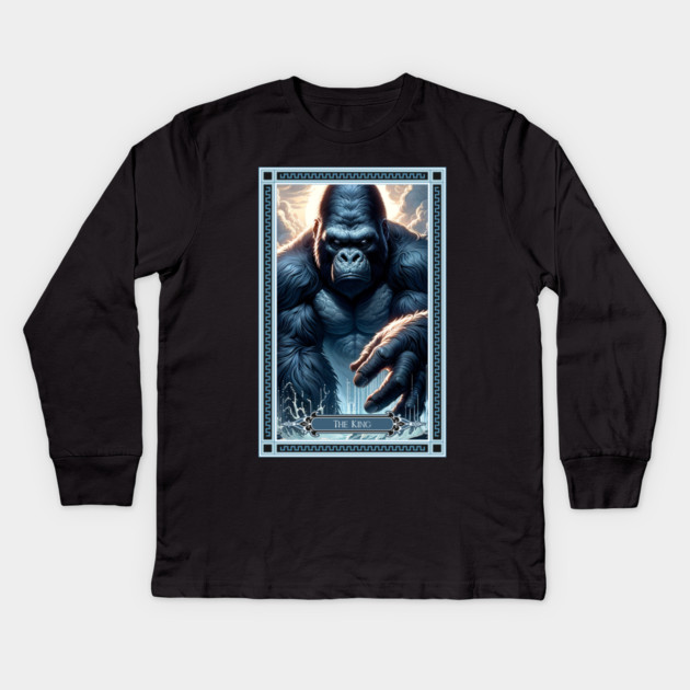 The King Kong Tarot Card Kids Long Sleeve T-Shirt by HolidayBug