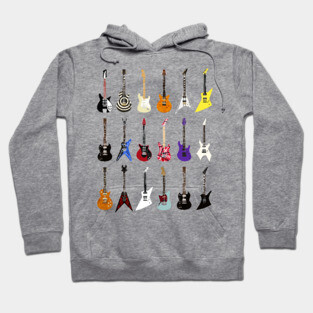Riffs that Rocked the World - Iconic Guitars from Rock and Metal Legends Hoodie