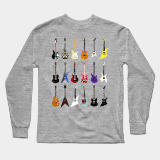 Riffs that Rocked the World - Iconic Guitars from Rock and Metal Legends Long Sleeve T-Shirt