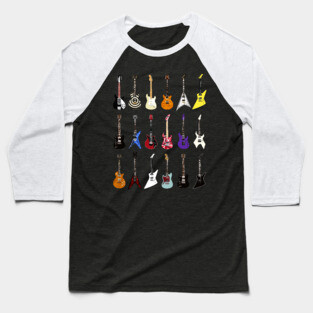Riffs that Rocked the World - Iconic Guitars from Rock and Metal Legends Baseball T-Shirt