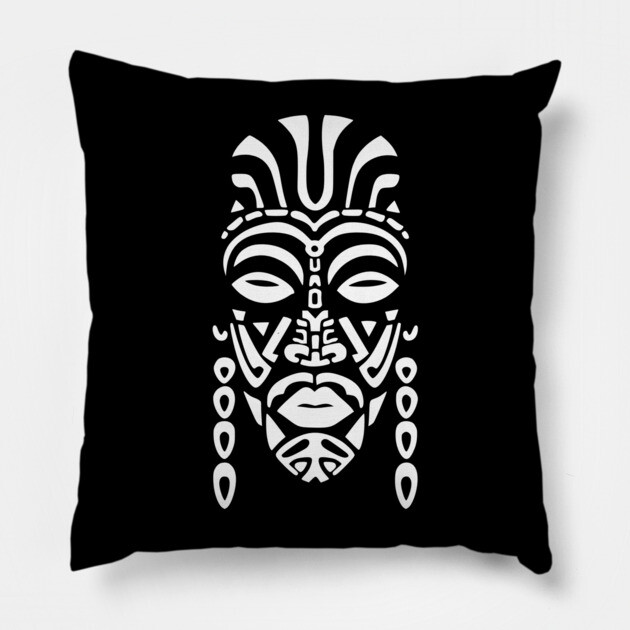 Afrocentric Tribal Mask Pillow by UrbanLifeApparel