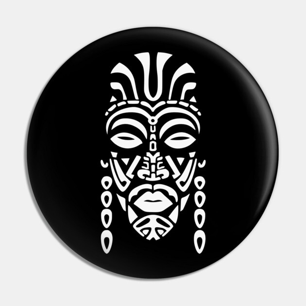 Afrocentric Tribal Mask Pin by UrbanLifeApparel