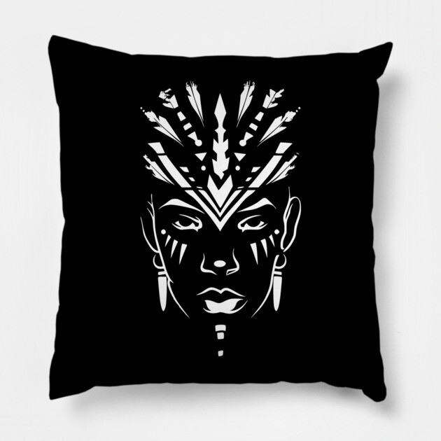 Afrocentric Female Mask Pillow by UrbanLifeApparel