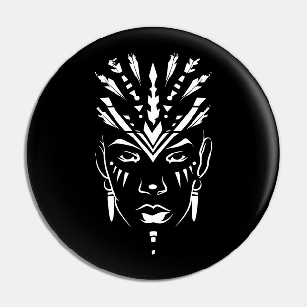 Afrocentric Female Mask Pin by UrbanLifeApparel