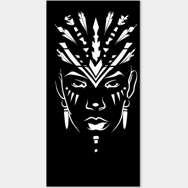 Afrocentric Female Mask Wall Art by UrbanLifeApparel