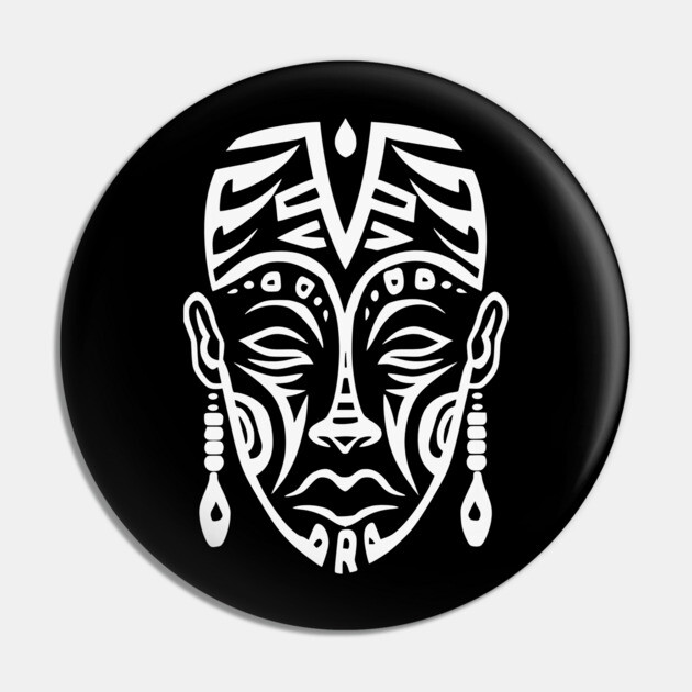 Afrocentric Mask Man Pin by UrbanLifeApparel