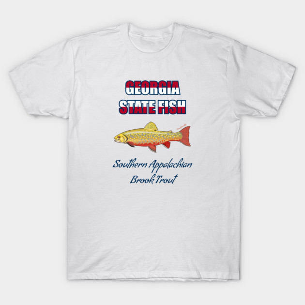 Georgia State Cold Water Game Fish - Southern Appalachian Brook Trout T-Shirt by Reefhorse