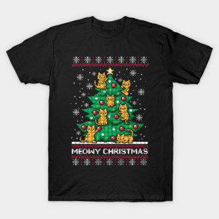Meowy Christmas ugly sweater T-Shirt