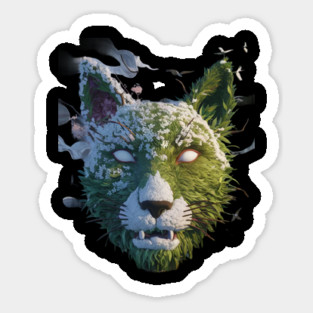 fox, animal, cute, animals, nature, green, foxes, orange, wildlife, red fox, wild, forest, foxy, red, white Sticker