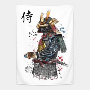 Samurai Watercolor Tapestry