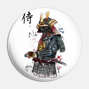 Samurai Watercolor Pin