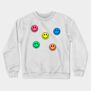 90s Smiley Faces Crewneck Sweatshirt
