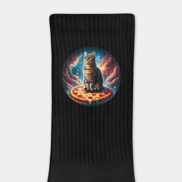 Cat with Pizza in Space, Funny Pizza Lover by logiamerch