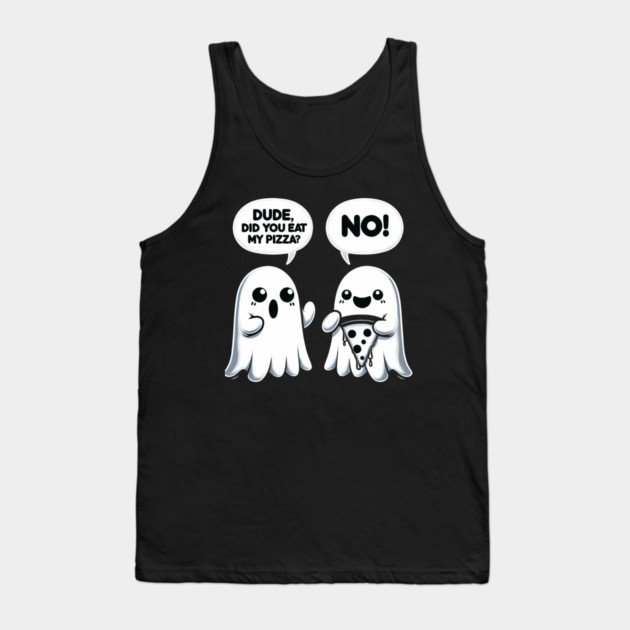 Funny Pizza Ghost Saying Halloween Tank Top by logiamerch