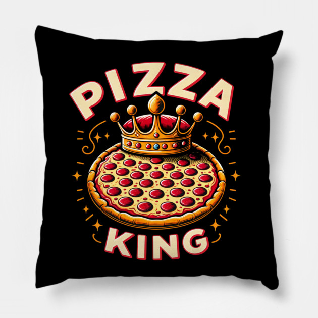 Funny Pizza King Pillow by logiamerch