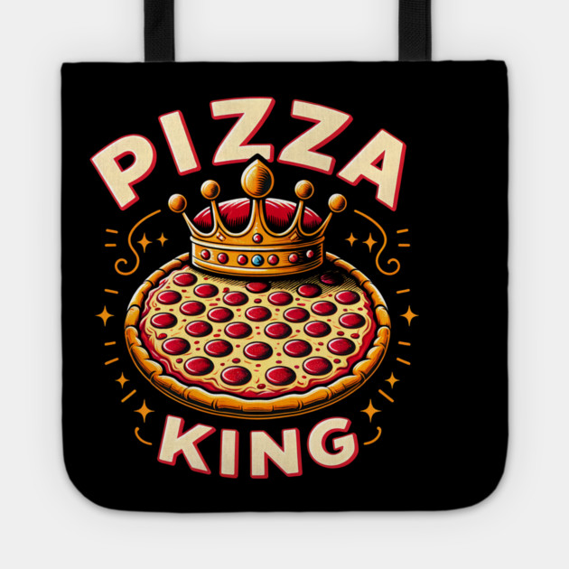 Funny Pizza King Tote by logiamerch