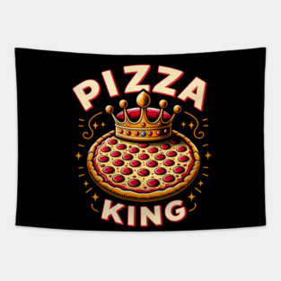 Funny Pizza King Tapestry