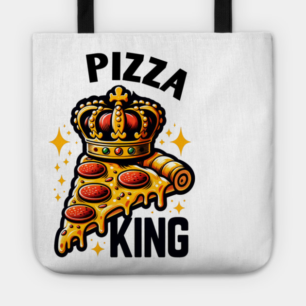 Funny Pizza King Tote by logiamerch