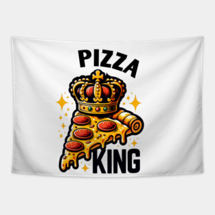 Funny Pizza King Tapestry