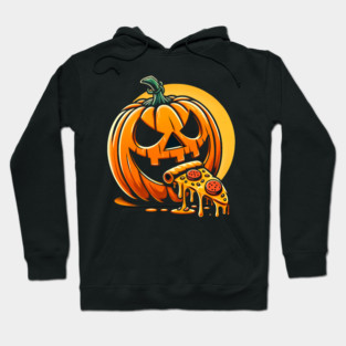 Scary Pumpkin eating Pizza Hoodie