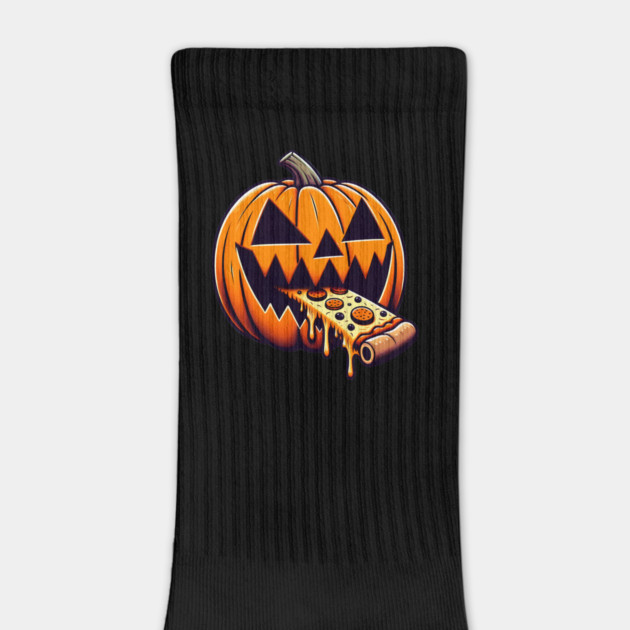 Scary Pumpkin eating Pizza  Halloween by logiamerch