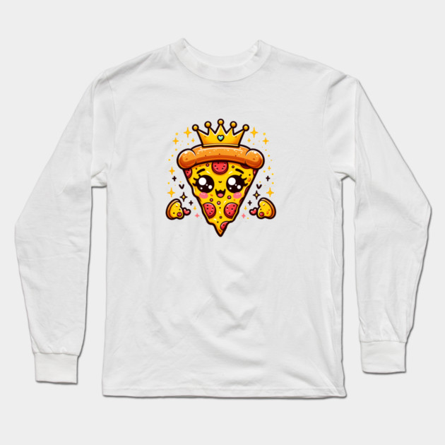 Cute Pizza Queen Long Sleeve T-Shirt by logiamerch