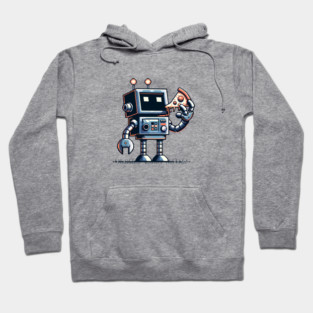 Funny Robot Eating Pizza Hoodie