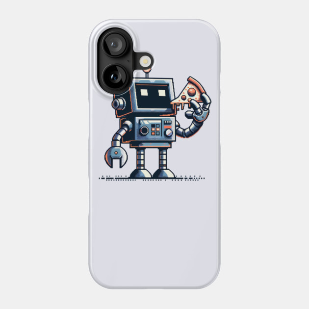 Funny Robot Eating Pizza Phone Case by logiamerch