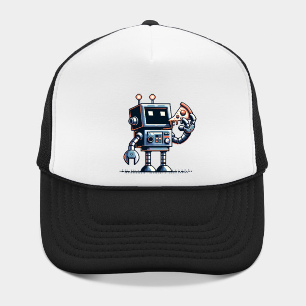 Funny Robot Eating Pizza by logiamerch