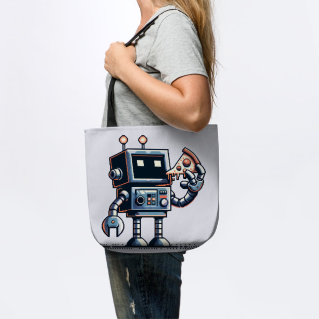 Funny Robot Eating Pizza by logiamerch