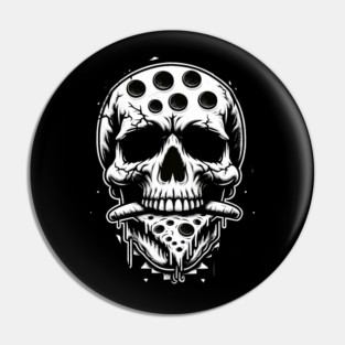 Skull Eating Pizza Pin