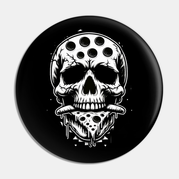 Skull Eating Pizza Pin by logiamerch