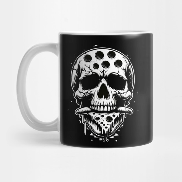 Skull Eating Pizza by logiamerch