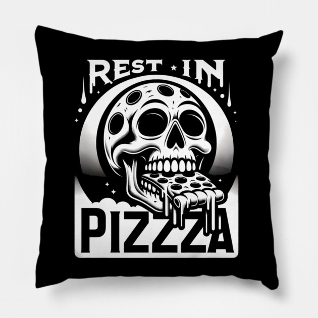 Funny Skull, Resting in Pizza Pillow by logiamerch